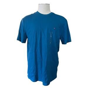 Tommy Hilfiger Teal Blue/Green Short Sleeve Cotton Shirt Size Large